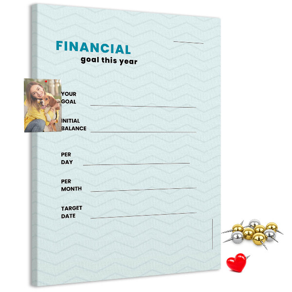 Nástěnka korková Téma pro plánování finančních cílů