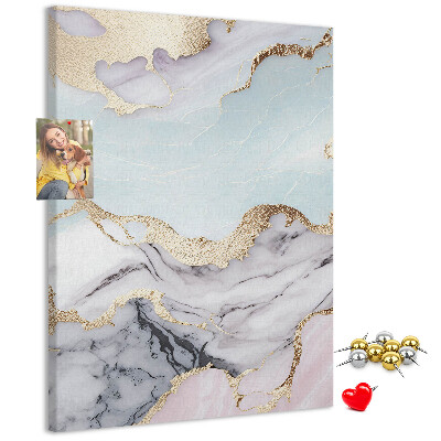 Korková tabule Elegantní mramor se zlatými akcenty