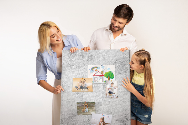 Nástěnka korková Minimalistická šedá s texturou betonu