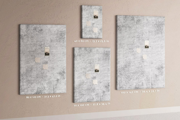 Nástěnka korková Minimalistická šedá s texturou betonu