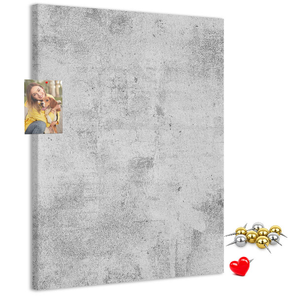Nástěnka korková Minimalistická šedá s texturou betonu
