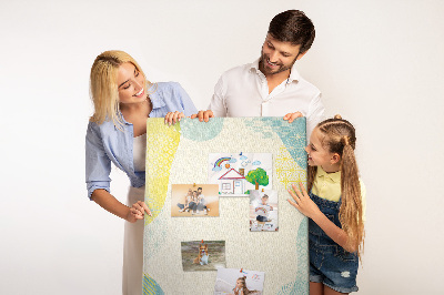 Nástěnka korková Barevné tvary v jemných tónech