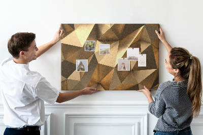 Korková nástěnka Geometrické tvary v odstínech hnědé
