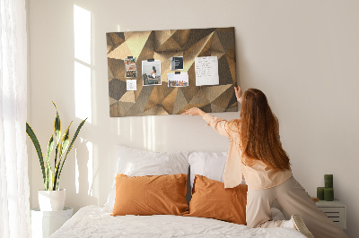 Korková nástěnka Geometrické tvary v odstínech hnědé