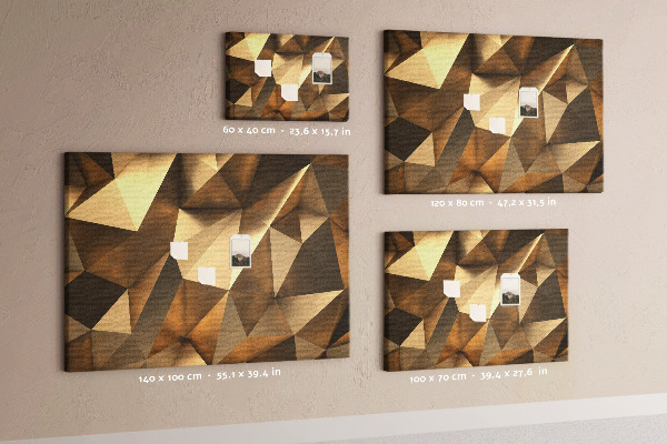 Korková nástěnka Geometrické tvary v odstínech hnědé