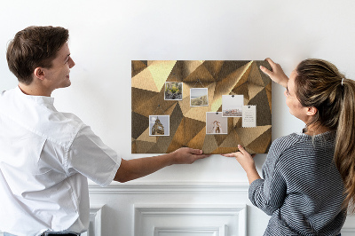 Korková nástěnka Geometrické tvary v odstínech hnědé