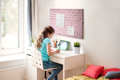 Korková nástěnka Růžová texturovaná cihlová zeď