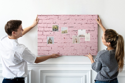 Korková nástěnka Růžová texturovaná cihlová zeď