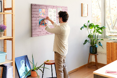 Korková nástěnka Růžová texturovaná cihlová zeď