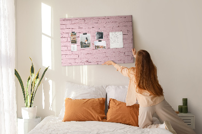 Korková nástěnka Růžová texturovaná cihlová zeď