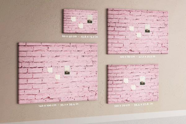 Korková nástěnka Růžová texturovaná cihlová zeď