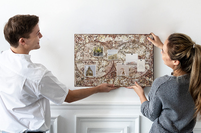 Korková nástěnka Stará mapa světa s námořnickými motivy