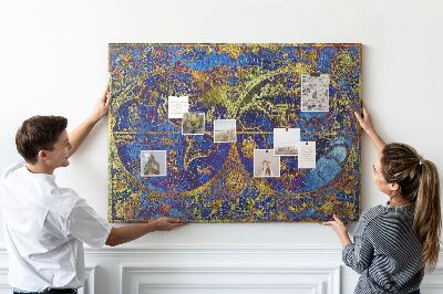 Nástěnka Starověká mapa světa v sytých barvách