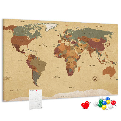 Fětská nástěnka Mapa starověkého světa v tlumených barvách