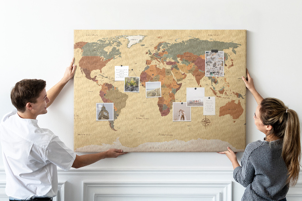 Fětská nástěnka Mapa starověkého světa v tlumených barvách
