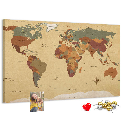 Fětská nástěnka Mapa starověkého světa v tlumených barvách