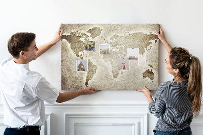 Nástěnka Staromódní mapa světa na pozadí.