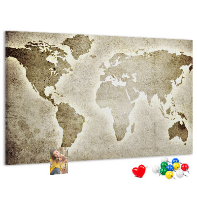 Nástěnka Staromódní mapa světa na pozadí.