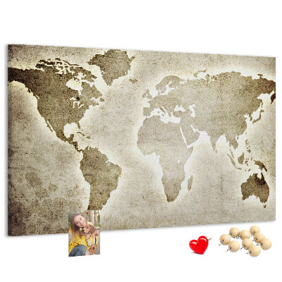 Nástěnka Staromódní mapa světa na pozadí.