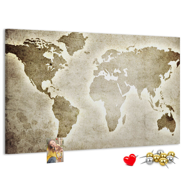Nástěnka Staromódní mapa světa na pozadí.