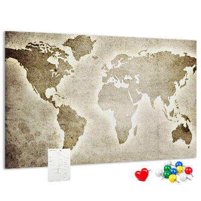 Nástěnka Staromódní mapa světa na pozadí.