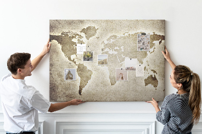 Nástěnka Staromódní mapa světa na pozadí.