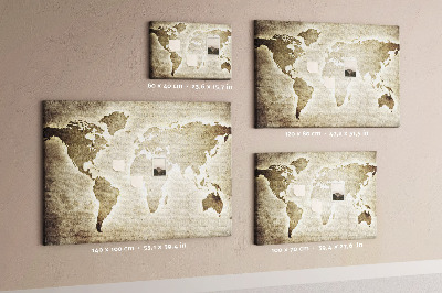 Nástěnka Staromódní mapa světa na pozadí.