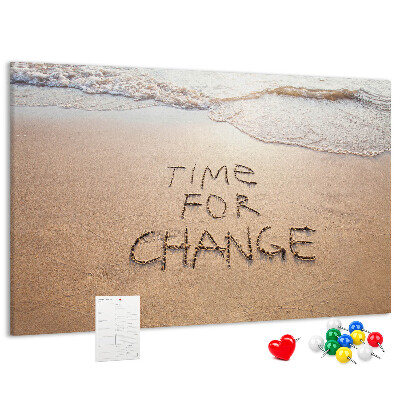 Nástěnka Změny zapsané v plážovém písku