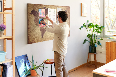 Nástěnka Mapa starověkého světa v hnědých tónech