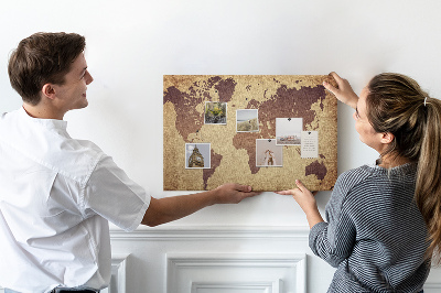 Nástěnka Mapa starověkého světa v hnědých tónech
