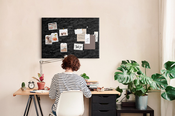 Nástěnka Detail tmavé, texturované cihlové zdi
