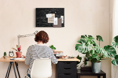 Nástěnka Detail tmavé, texturované cihlové zdi