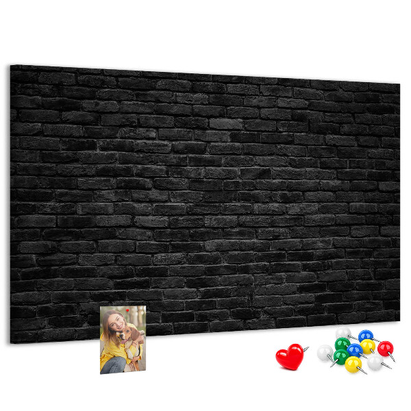 Nástěnka Detail tmavé, texturované cihlové zdi