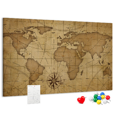 Fětská nástěnka Mapa starověkého světa s kompasem
