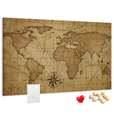 Fětská nástěnka Mapa starověkého světa s kompasem