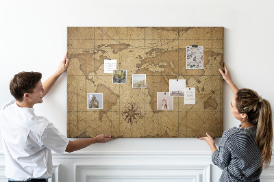 Fětská nástěnka Mapa starověkého světa s kompasem