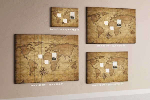 Fětská nástěnka Mapa starověkého světa s kompasem
