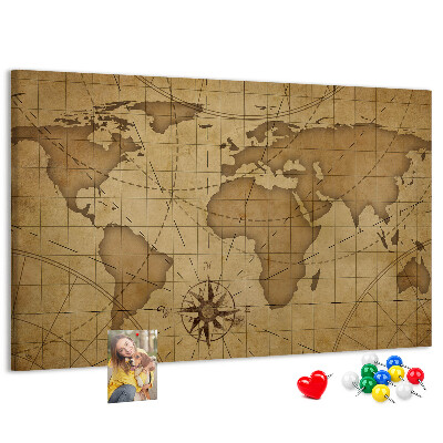 Fětská nástěnka Mapa starověkého světa s kompasem