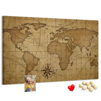 Fětská nástěnka Mapa starověkého světa s kompasem