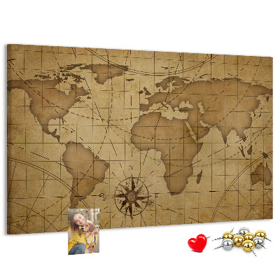 Fětská nástěnka Mapa starověkého světa s kompasem