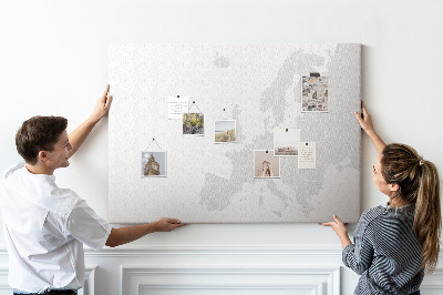 Nástěnka Mapa Evropy pro vyznačení lokalit
