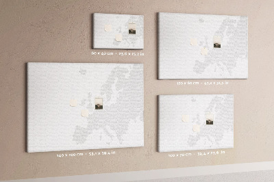Nástěnka Mapa Evropy pro vyznačení lokalit