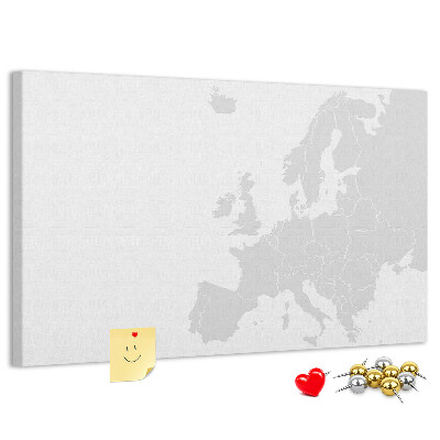 Nástěnka Mapa Evropy pro vyznačení lokalit