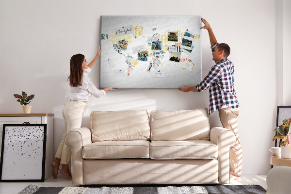 Nástěnka Mapa světa s názvy zemí slovy