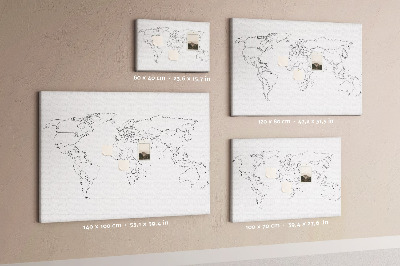 Nástěnka Mapa světa pro vybarvování a označování