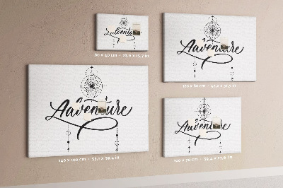 Korková nástěnka Stylizovaný nápis s cestovním motivem