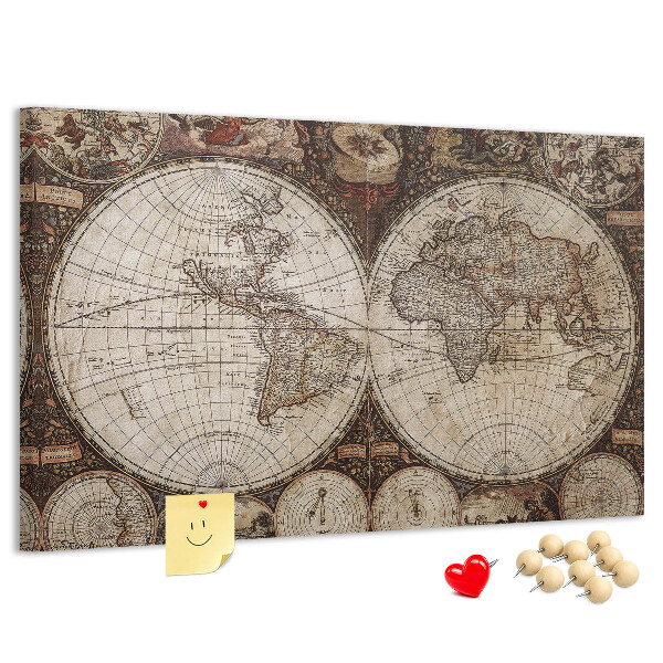 Nástěnka Mapa starověkého světa s geografickými detaily