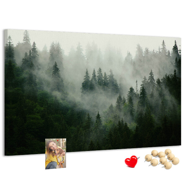 Fětská nástěnka Mlžný les s tajemnou atmosférou.