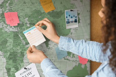 Nástěnka Zelená mapa světa s kontinenty