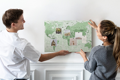 Nástěnka Zelená mapa světa s kontinenty